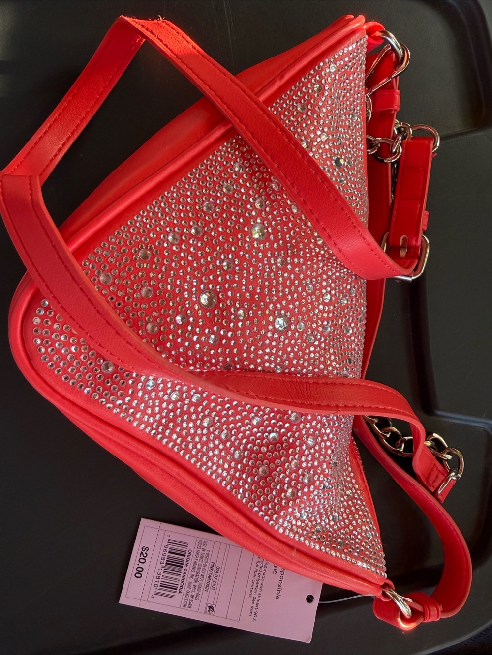 Wild fable Red triangle, rust, body Jeweled Bag New